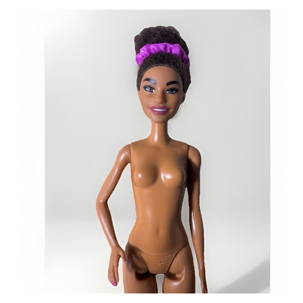 Barbie Fashionistas Doll Brunette Bun Replacement Nude Mattel 2015 Body